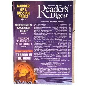 Reader's Digest September 1991 Back Issue Murder of a Russian Priest